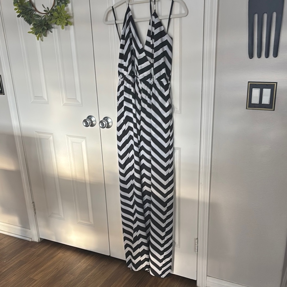 Fire Los Angeles Black and White Sleeveless Jumpsuit Resort Wear